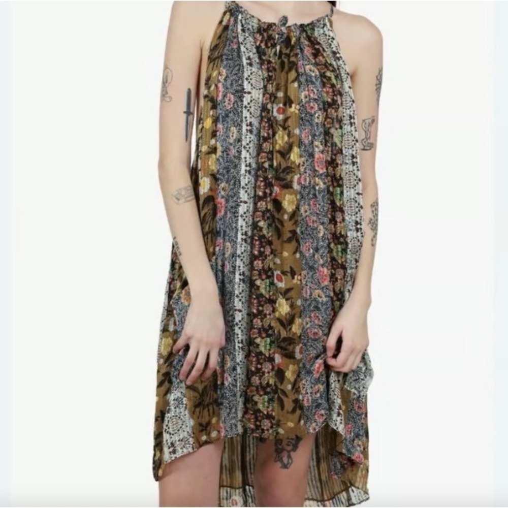 Isabel Marant Silk Dress Womens L/XL Multicolor Excellent‎ Halter Patchwork Mini